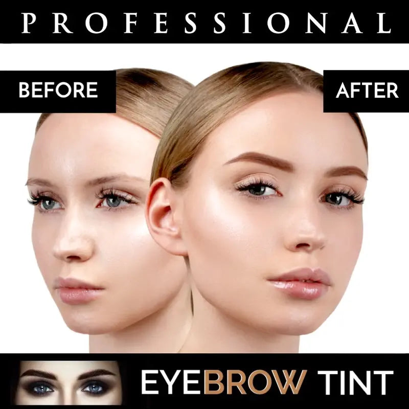 Light Brown Eyebrow & Eyelash Henna Argan Oil & Castor Oil Permanent Brow Tint Dye Set Kit