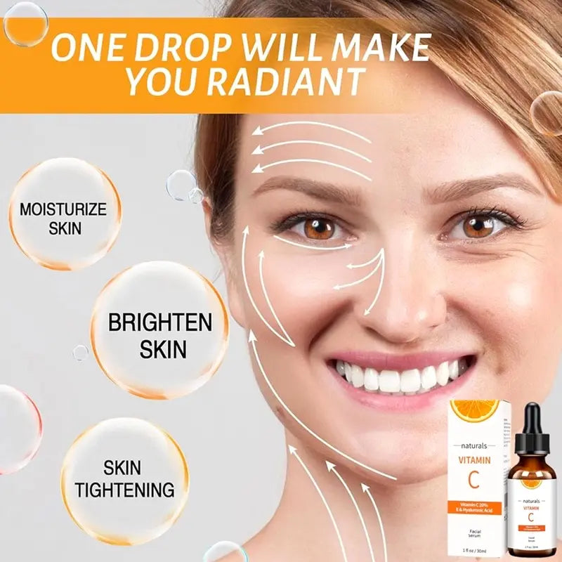 Vitamin C 20% Serum with Hyaluronic Acid & Vitamin E – Anti-Aging Brightening Face Serum 30ml