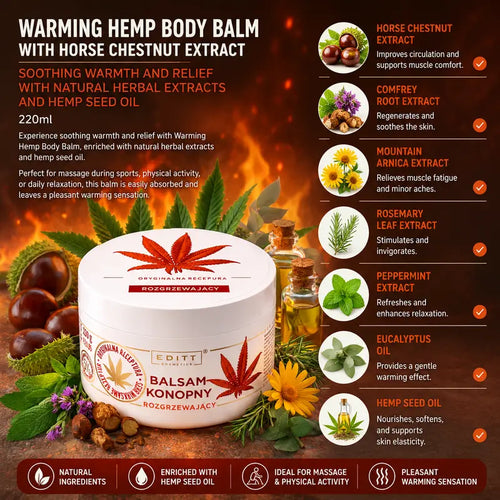 Hemp balm muscle ointment warming relief