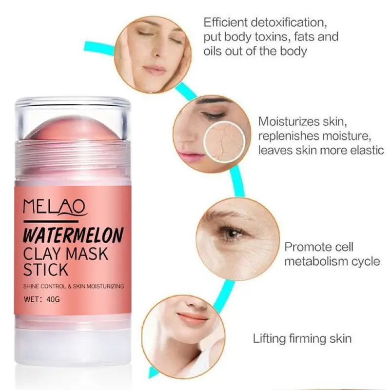 Watermelon Hydrating and Moisturizing Clay Mask Stick with Hyaluronic Acid and Vitamins