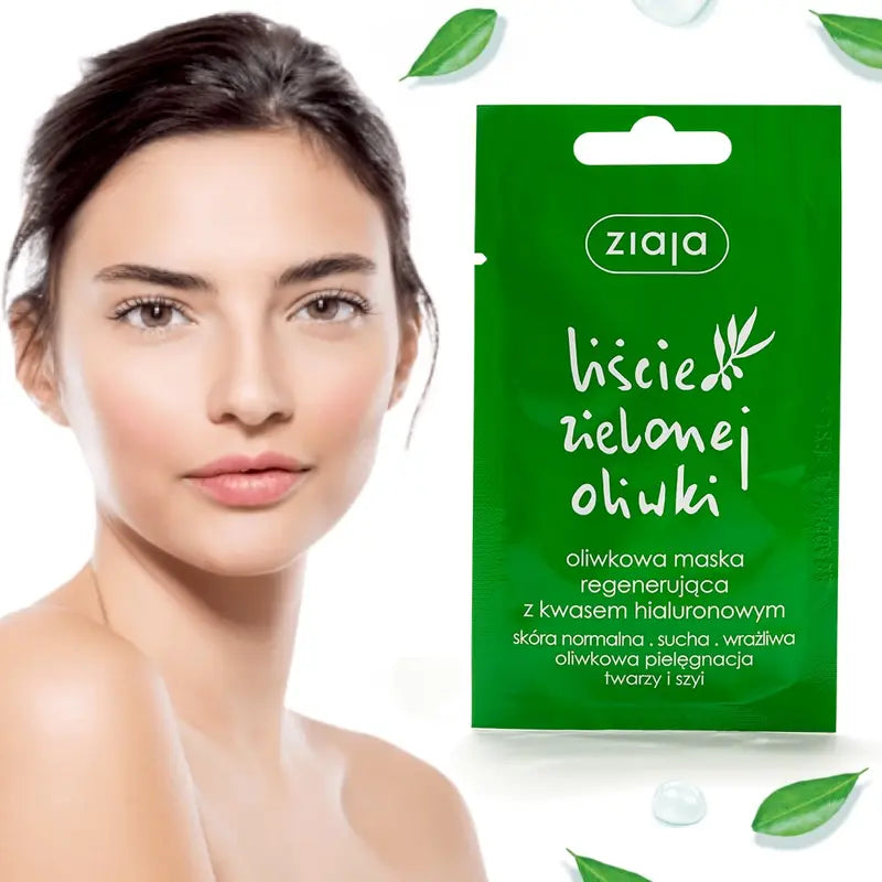 ZIAJA Olive Leaf Regenerating Face Mask Hyaluronic Acid Moisturizing & Soothing Normal Dry & Sensitive Skin