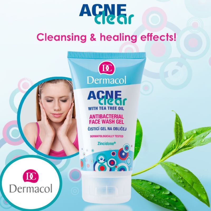 Dermacol Acne Clear Cleansing Face Wash Gel for Problematic & Oily Skin with Tee Tree Oil