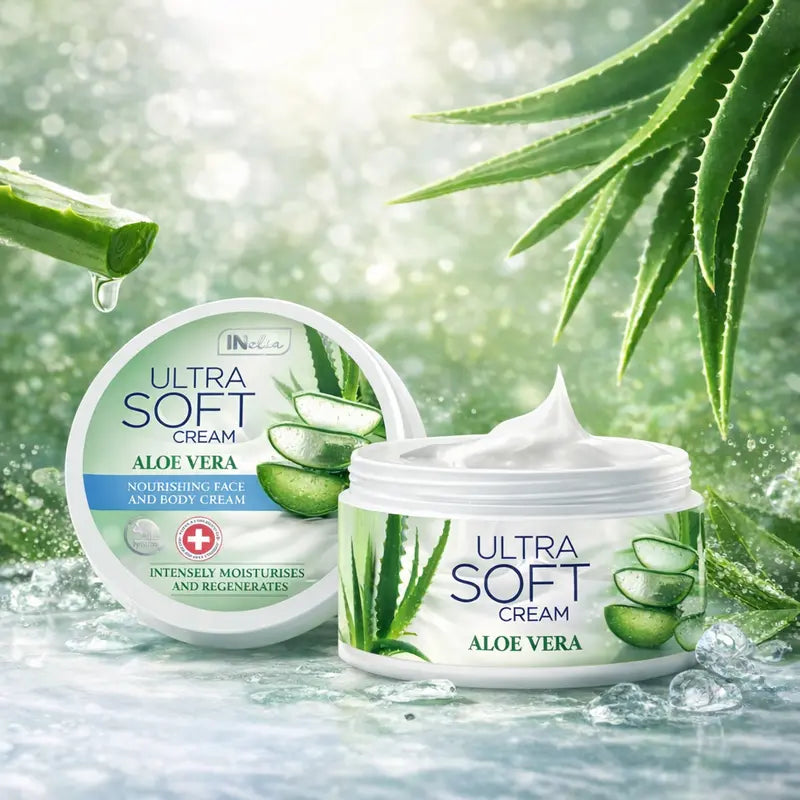 Aloe vera face and body cream nourishing, intensely moisturizing and regenerating balm