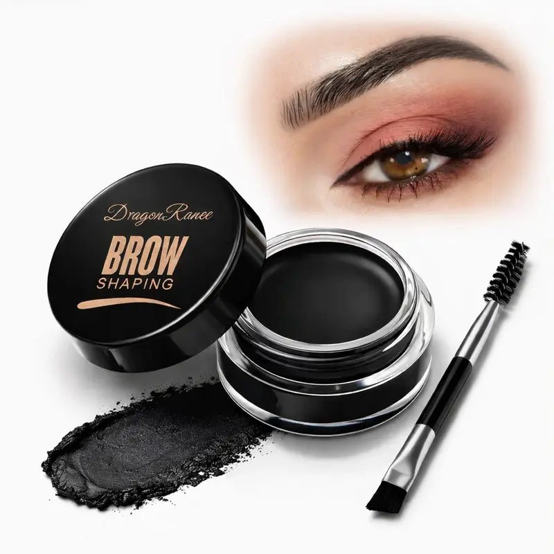 Dermacol black brow pomade eyebrow tint with brush.
