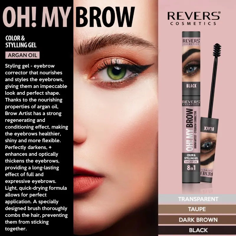 OH! MY BROW Eyebrow Styling Gel-Corrector with Argan Oil – Defining, Nourishing & Long-Lasting Brow Gel