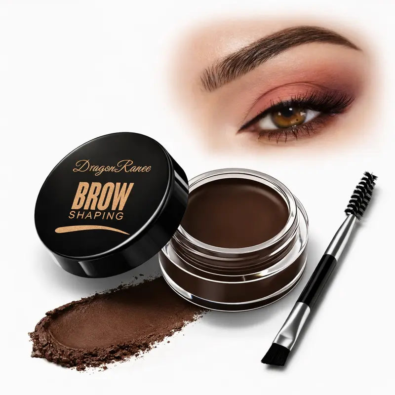 Dermacol brown brow pomade eyebrow tint with brush.