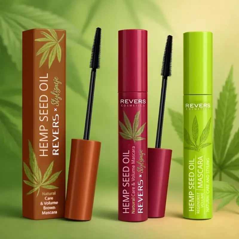 Brown, Burgundy and Black Hemp Seed Oil Mascara Lengthening & Volumizing Lash Care with Keratin & Vitamin E