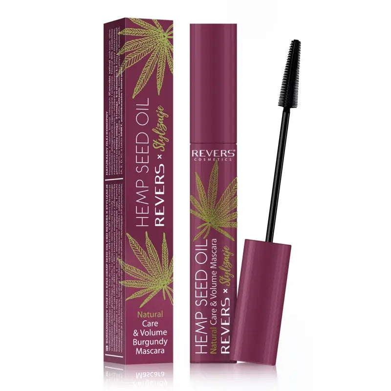 Burgundy Hemp Seed Oil Mascara Lengthening & Volumizing Lash Care with Keratin & Vitamin E