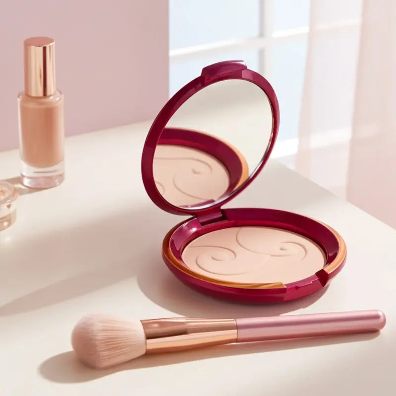 Compact Face Powder with Mirror - Long-Lasting, Silky Finish