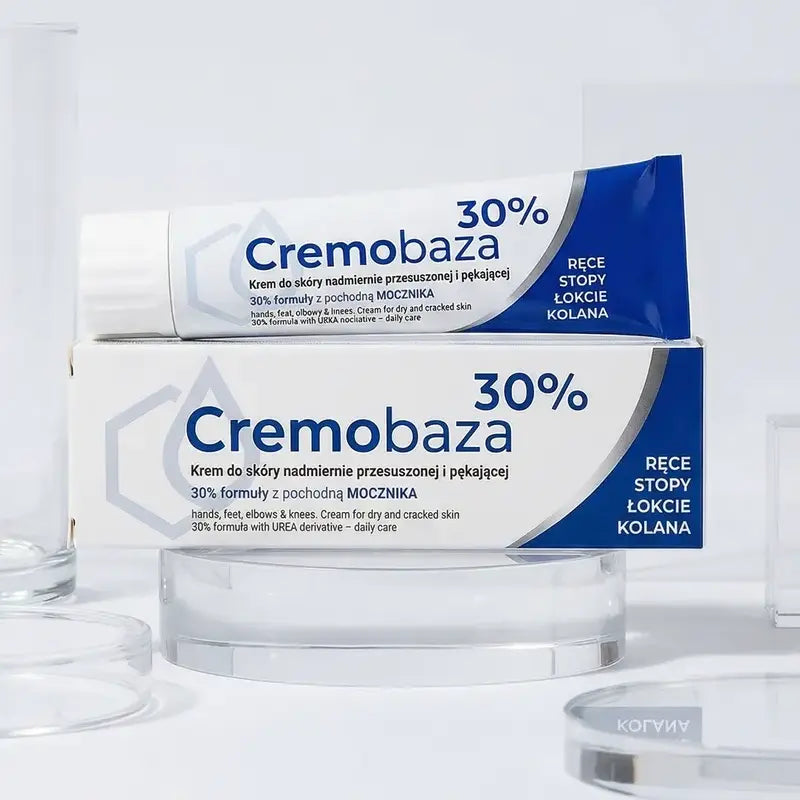 Cremobaza 30% Urea Softening Cream Intensive Repair for Dry, Rough and Cracked Skin on Hands, Feet, Elbows and Knees