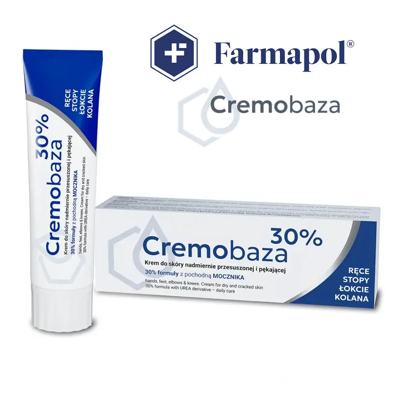 Cremobaza 30% Urea Softening Cream Intensive Repair for Dry, Rough and Cracked Skin on Hands, Feet, Elbows and Knees
