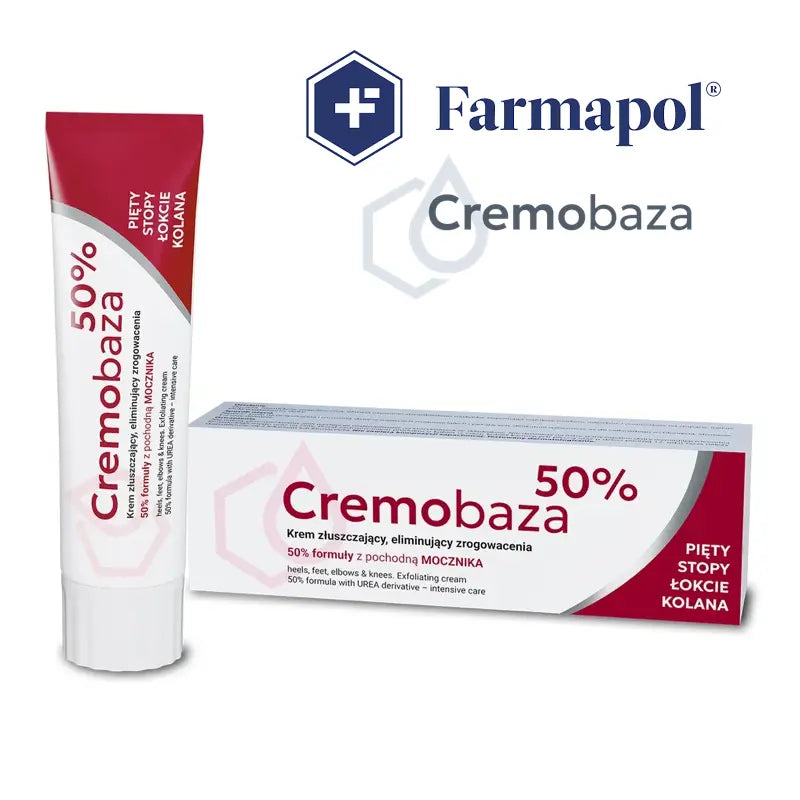 Cremobaza 50% Urea Exfoliating Cream Intensive Callus Softening and Smoothing Formula Feet, Heels, Elbows and Knees 