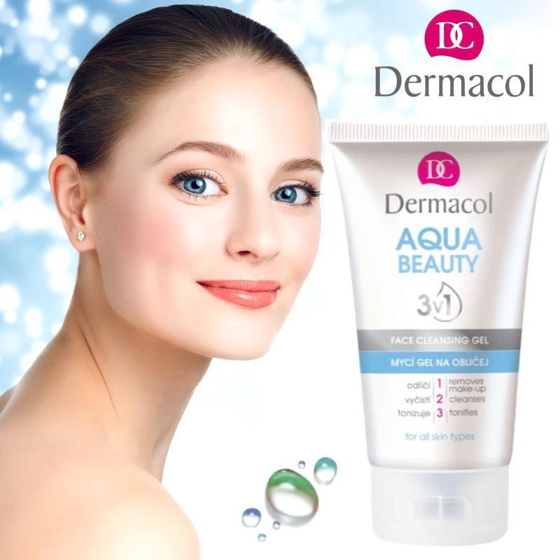 Dermacol Aqua Beauty Moisturizing Gift Set Face Cream, Cleansing Gel & Micellar Water