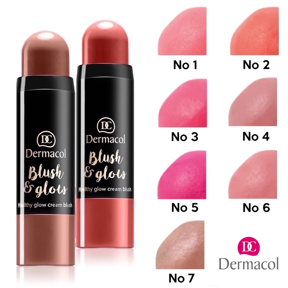 Dermacol Blush & Glow Makeup Stick Velvet Touch Lightweight Creamy Cheeks Blusher