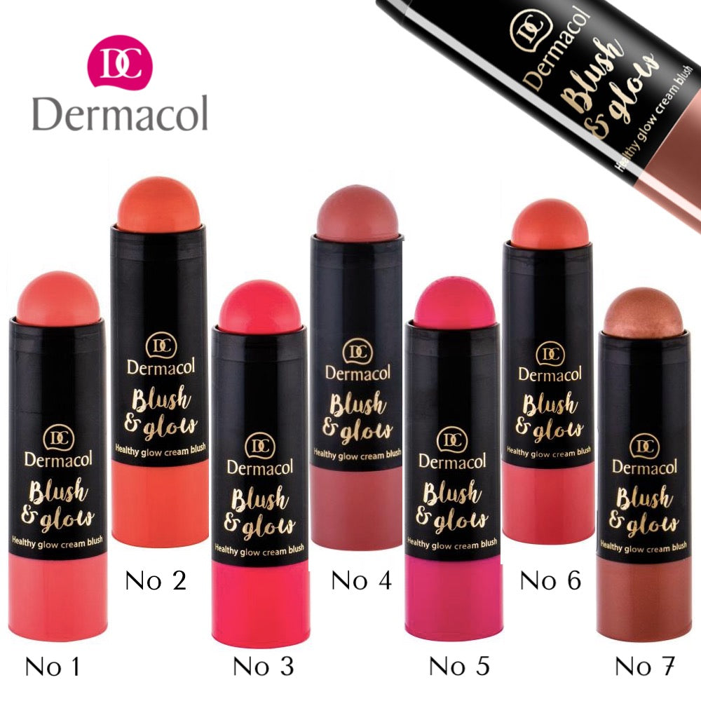 Dermacol Blush & Glow Makeup Stick Velvet Touch Lightweight Creamy Cheeks Blusher