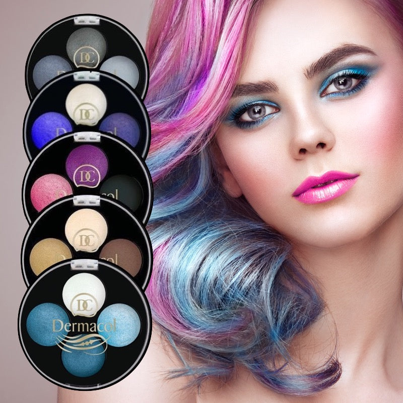 Dermacol Quattro Baked Eyeshadow Palette Eye Makeup Wet & Dry Application