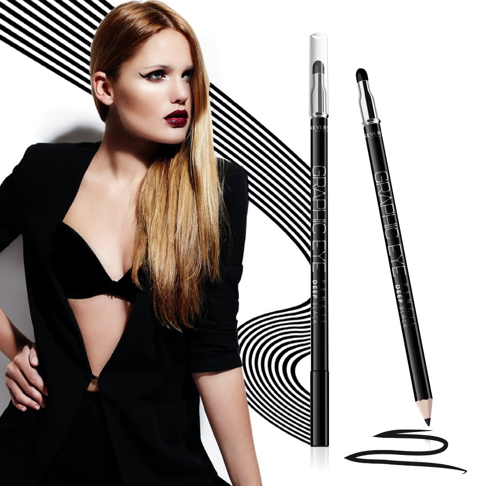 Graphic Eye Black Wooden Eyeliner Pencil Kajal with Precise Tip & Sponge Soft & Silky Formula