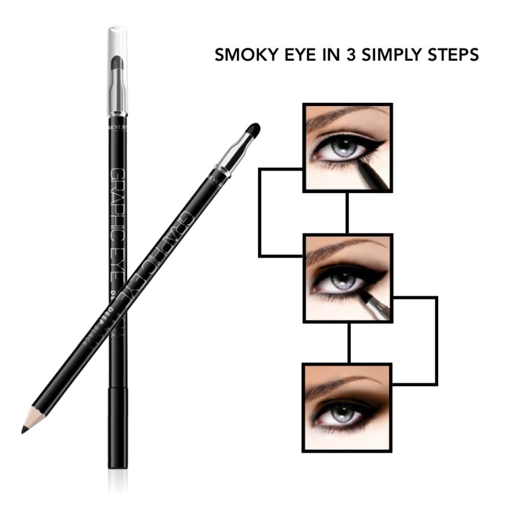 Graphic Eye Black Wooden Eyeliner Pencil Kajal with Precise Tip & Sponge Soft & Silky Formula
