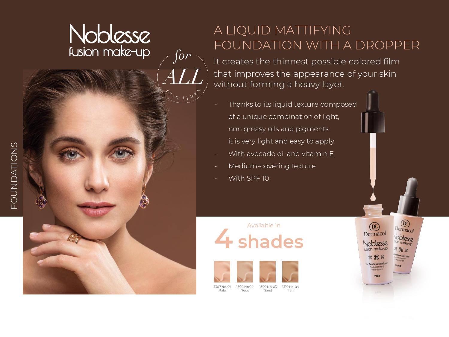 Dermacol Noblesse Fusion Foundation Velvety Smooth Makeup Flawless Skin Appearance
