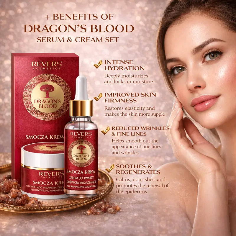 Dragon's blood anti-aging, nourishing, whitening face serum and day and night face cream set skin care