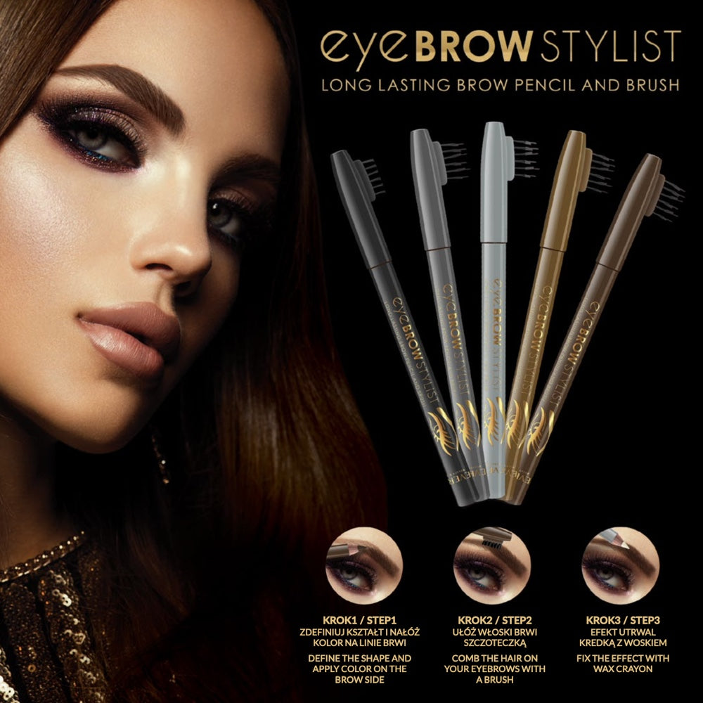 Eye Brow Stylist Pencil Precision Microfine Waterproof Eyebrow Makeup Definer & Brush