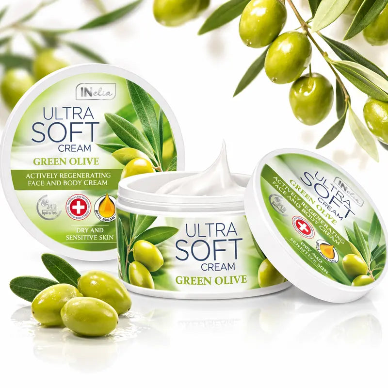 Green olive ultra soft face and body cream actively regenerating for dry and sensitive skin