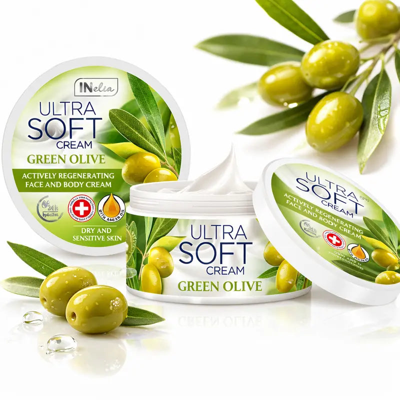 Green olive ultra soft face and body cream actively regenerating for dry and sensitive skin