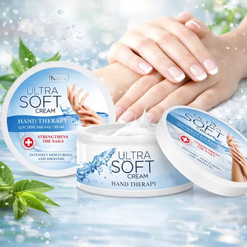 Hand therapy hand and nail cream with glycerine