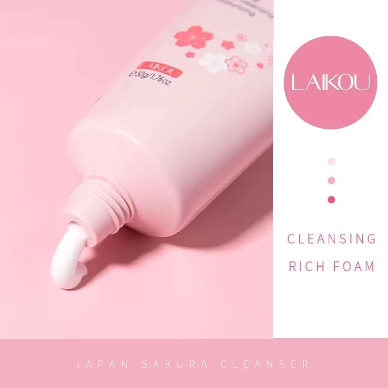 Japan Sakura Deep Hydrating Facial Cleanser – Makeup Remover with Niacinamide, Hyaluronic Acid & Vitamin C