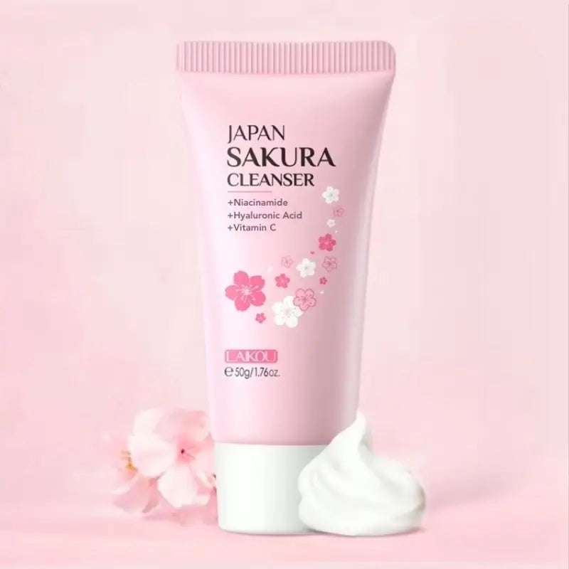 Japan Sakura Deep Hydrating Facial Cleanser – Makeup Remover with Niacinamide, Hyaluronic Acid & Vitamin C