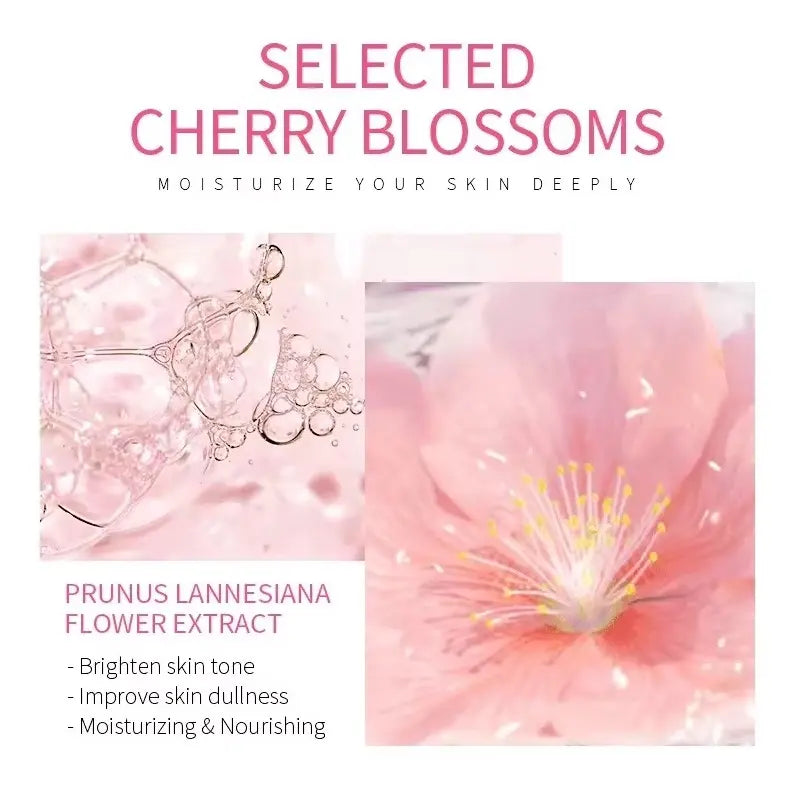 Japan Sakura Deep Hydrating Facial Cleanser – Makeup Remover with Niacinamide, Hyaluronic Acid & Vitamin C