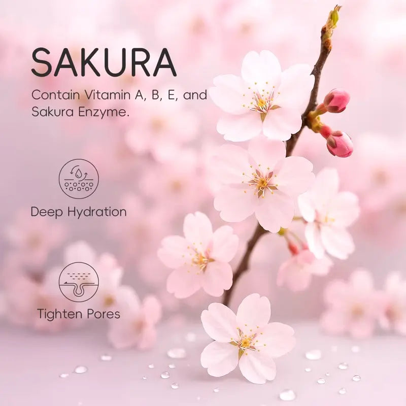Japan Sakura Moisturizing Eye Serum Triple Roller Hydrating and Brightening Eye Care with Hyaluronic Acid, Niacinamide and Vitamin C