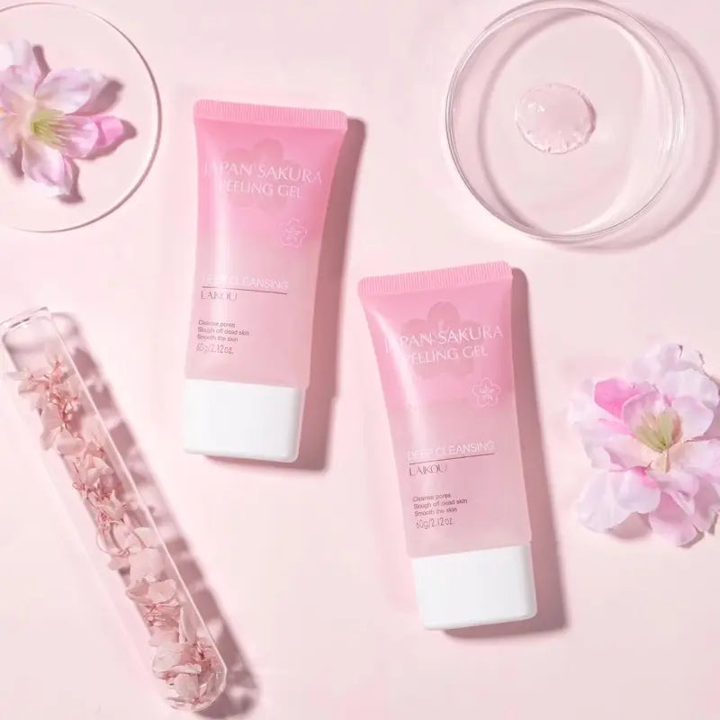 Japan Sakura Peeling Gel – Gentle Exfoliating Face & Body Scrub Hyaluronic Acid, Vitamin C & Sakura Extract