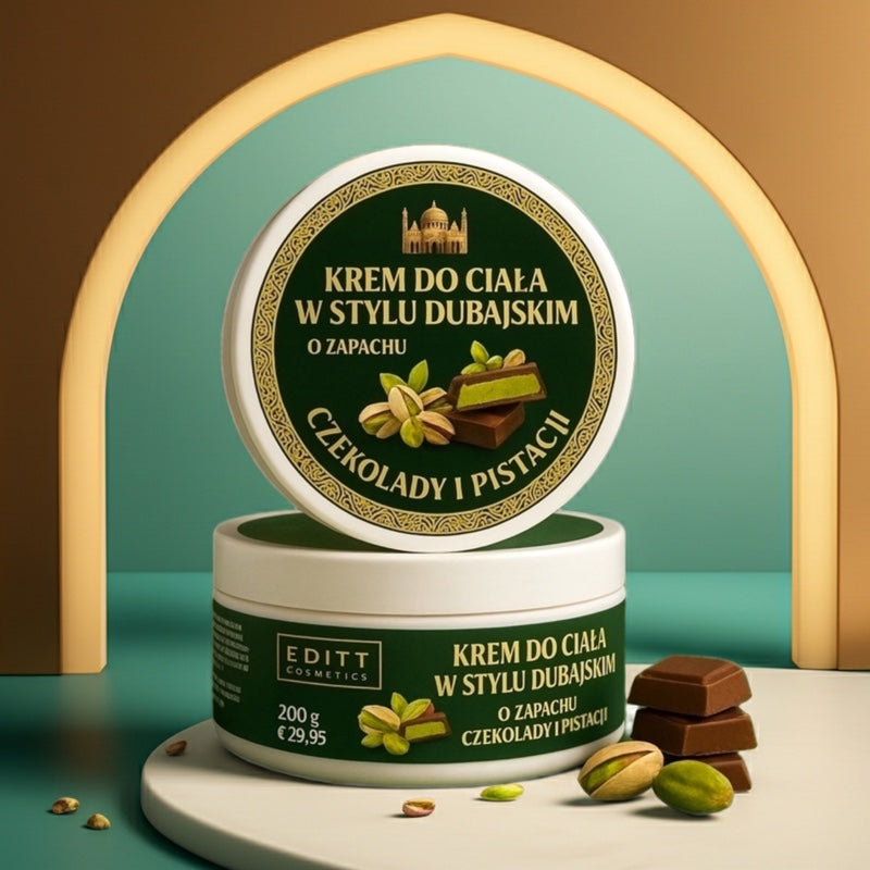 Krem do ciała w stylu dubajskim o zapachu czekolady i pistacji