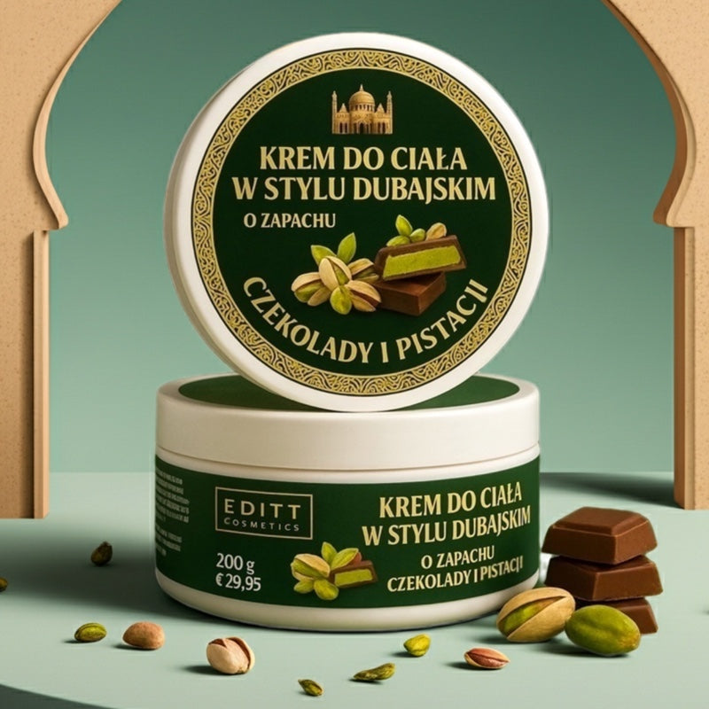Krem do ciała w stylu dubajskim o zapachu czekolady i pistacji