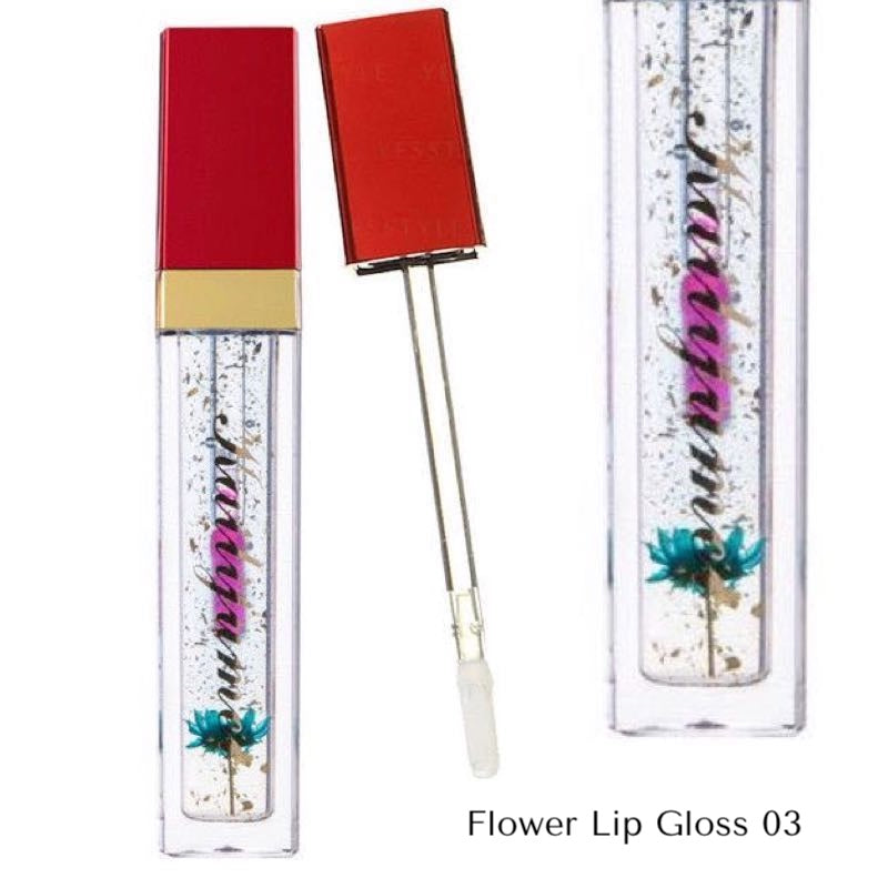 Plumping Lip Gloss Long-Lasting Magic Color Changing Makeup with Flower Inside