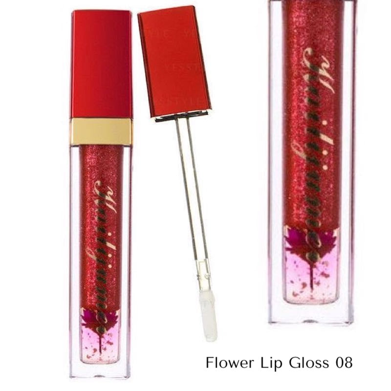 Plumping Lip Gloss Long-Lasting Magic Color Changing Makeup with Flower Inside