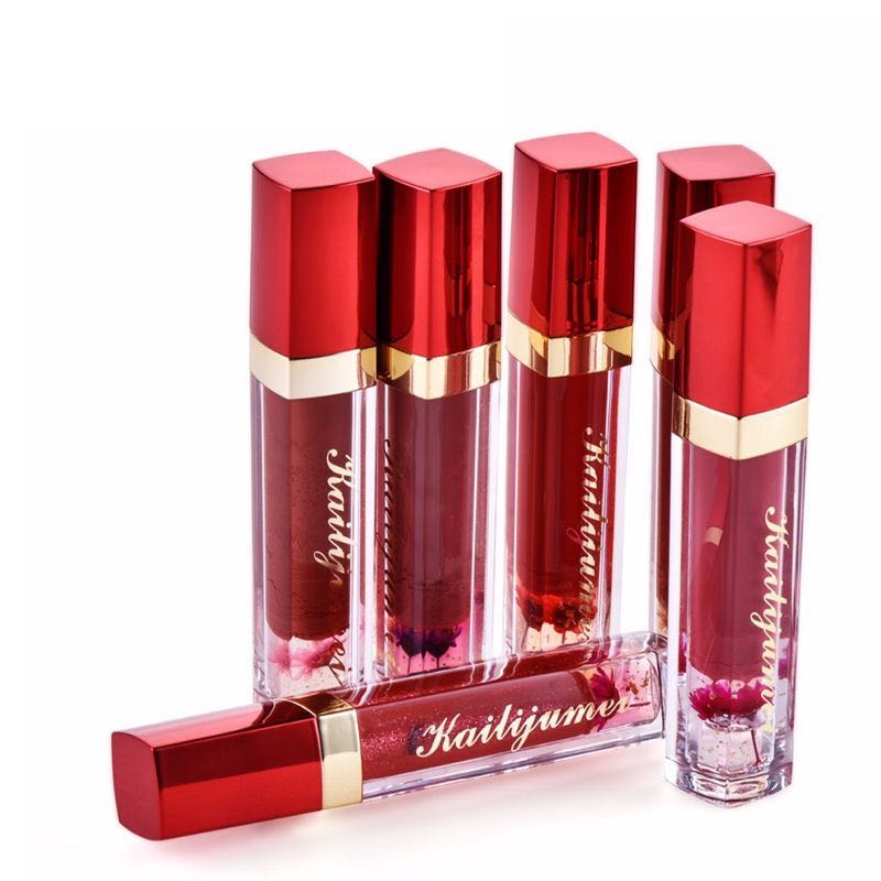 Plumping Lip Gloss Long-Lasting Magic Color Changing Makeup with Flower Inside