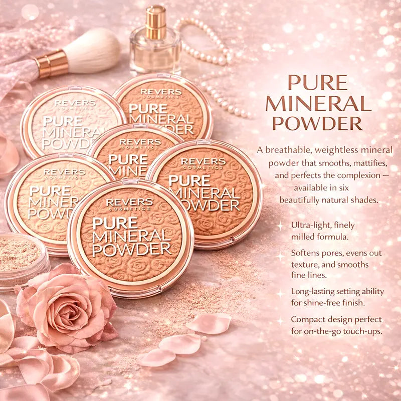 Pure Mineral Powder – Ultra-Light Mineral Face Powder for a Natural, Matte and Flawless Finish