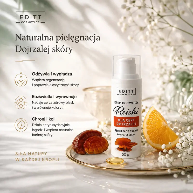 Reishi Face Cream Intensive Anti-Aging Care for Mature Skin Regeneration, Nourishment and Firmness