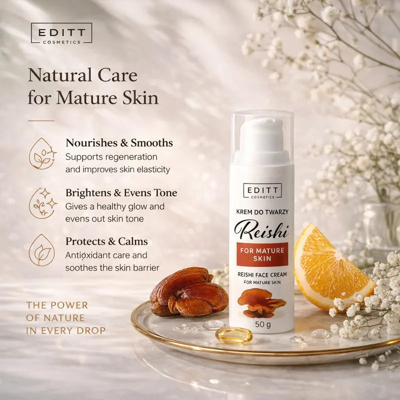 Reishi Face Cream Intensive Anti-Aging Care for Mature Skin Regeneration, Nourishment and Firmness
