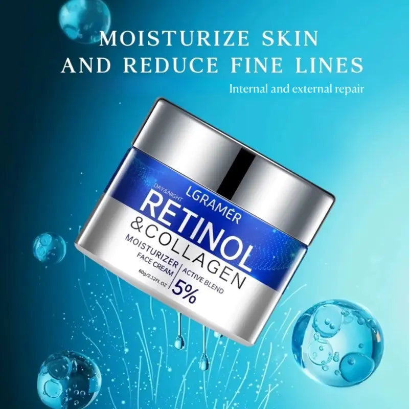 Retinol Face Cream with Collagen &amp; Hyaluronic Acid – 24H Anti-Aging Moisturizer for Firm, Radiant Skin