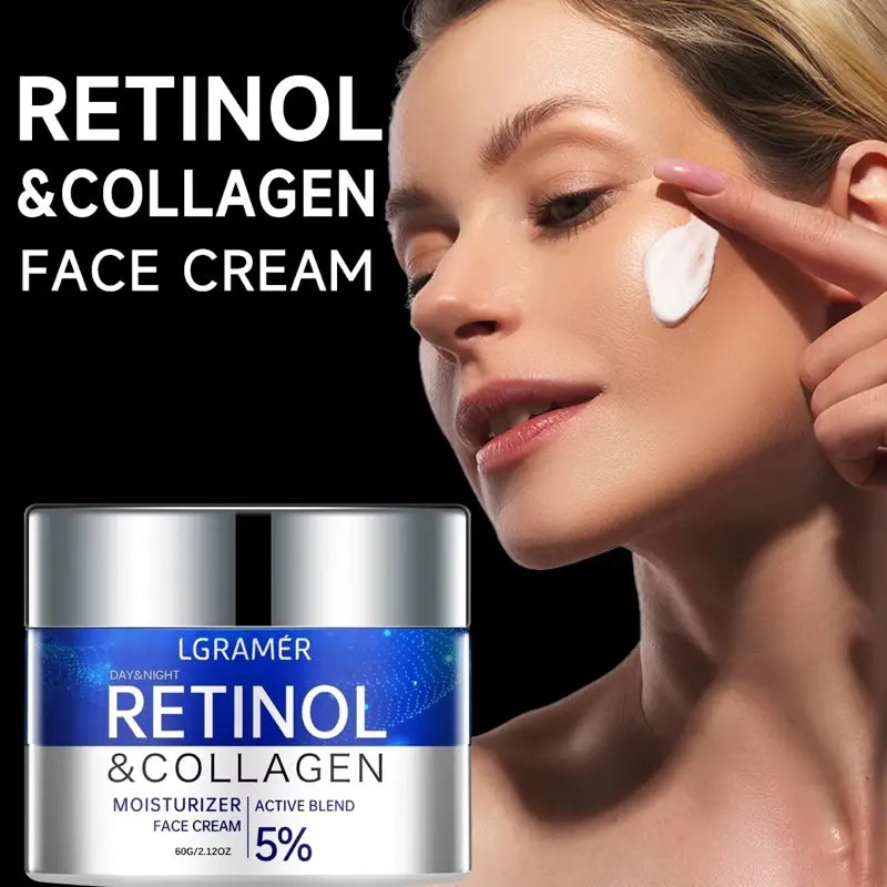 Retinol Face Cream with Collagen &amp; Hyaluronic Acid – 24H Anti-Aging Moisturizer for Firm, Radiant Skin