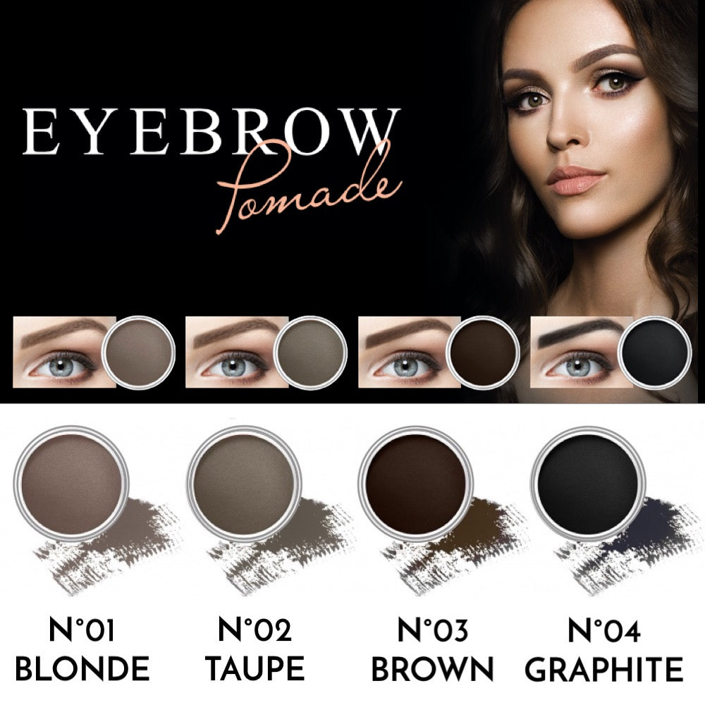 Long-Lasting Eyebrow Pomade with Argan Oil & Duo Brush – Waterproof Brow Makeup