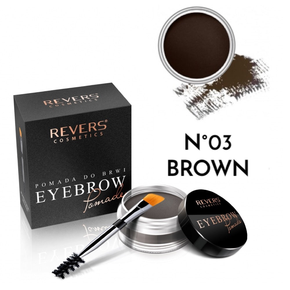 Long-Lasting Eyebrow Pomade with Argan Oil & Duo Brush – Waterproof Brow Makeup