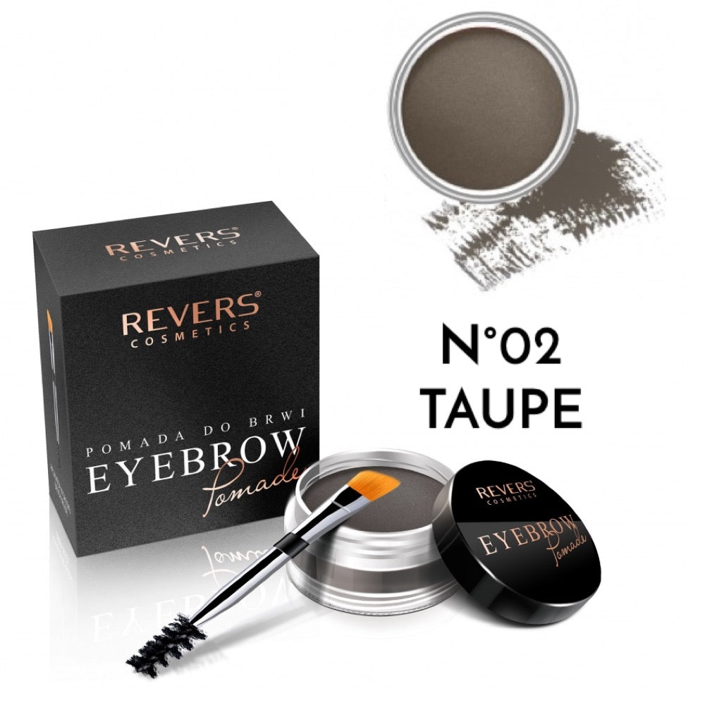 Long-Lasting Eyebrow Pomade with Argan Oil & Duo Brush – Waterproof Brow Makeup