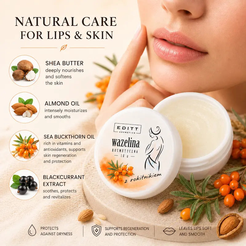 Scented Vaseline Protective &amp; Moisturising Lip Therapy Sea Buckthorn Nourishing Lip Balm Ingredients