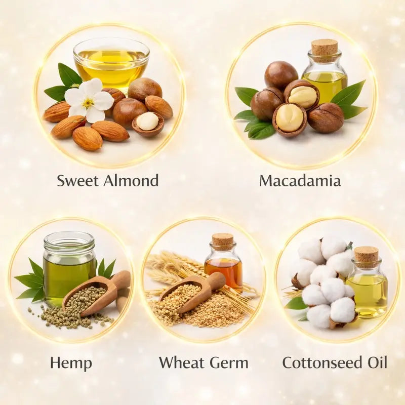 Dry Body & Hair Oil Nourishing Elixir with Hemp & 5 Precious Oils for Silky, Radiant Skin & Hair Ingredients