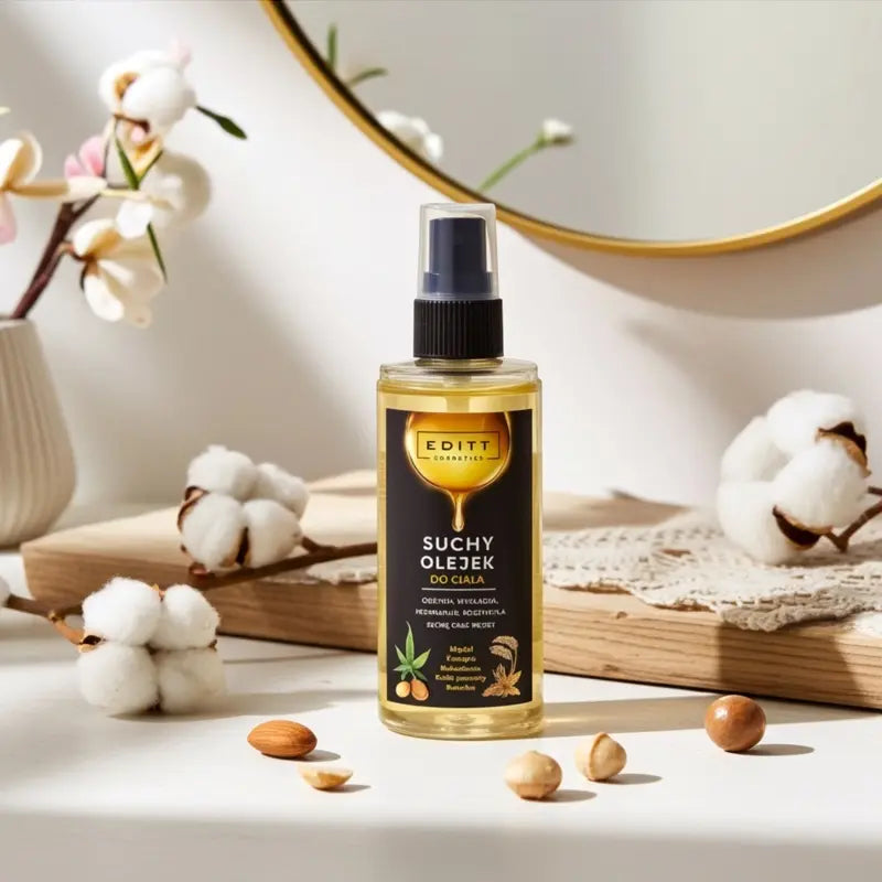 Dry Body & Hair Oil Nourishing Elixir with Hemp & 5 Precious Oils for Silky, Radiant Skin & Hair