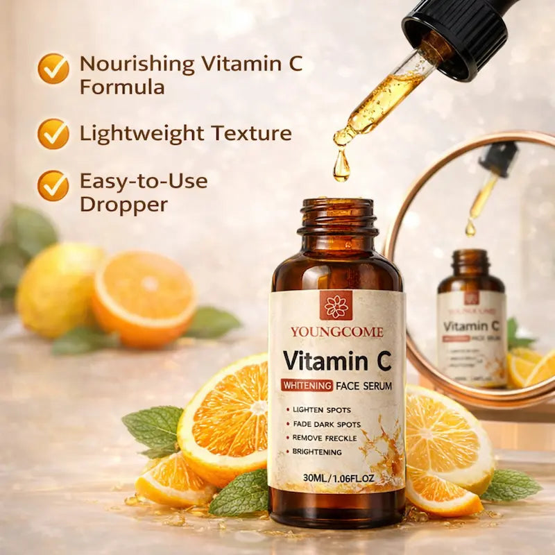 Vitamin C Face Serum Brightening Dark Spot Corrector Fade Spots Anti Freckle Hyaluronic Acid Niacinamide Skin Care